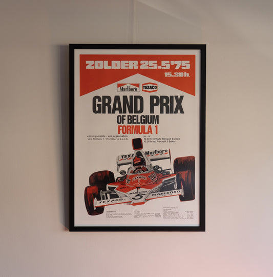 Formula 1 Poster - Grand Prix of Belgium 1975