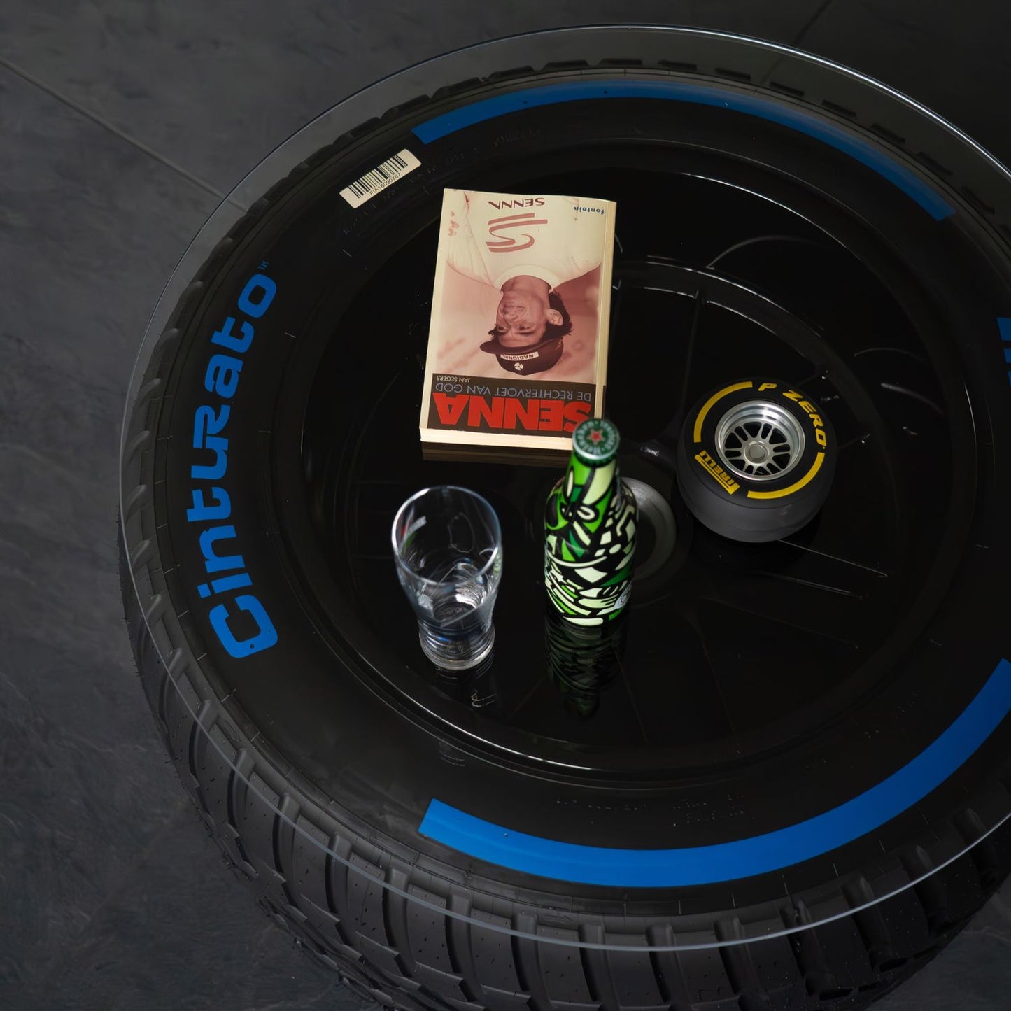 Official Pirelli F1 Wheel Coffee Table 18"