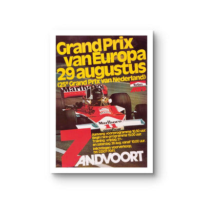 European Grand Prix 1976 Poster F1 Print (Zandvoort) | 50 x 70 cm