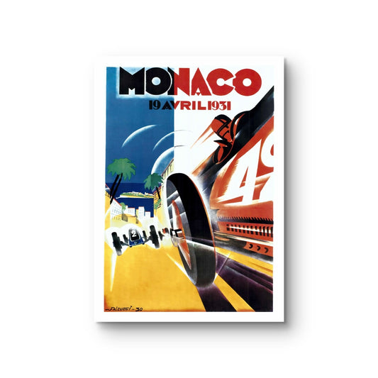 Monaco Grand Prix 1931 poster - vintage Art Deco Formule 1 wanddecoratie 50x70 cm