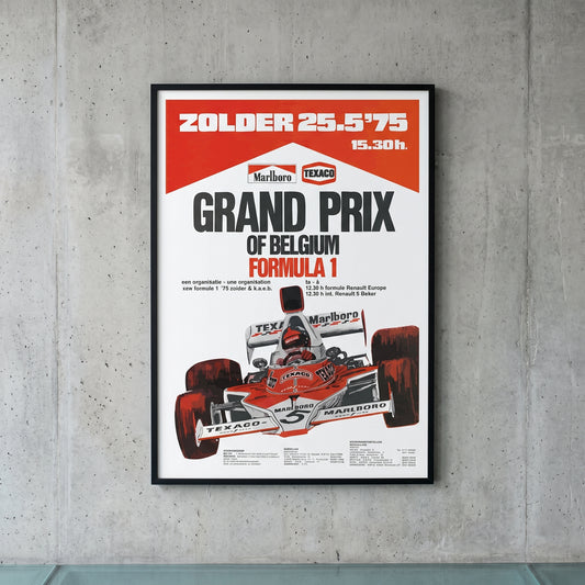 Formula 1 Poster - Grand Prix of Belgium 1975